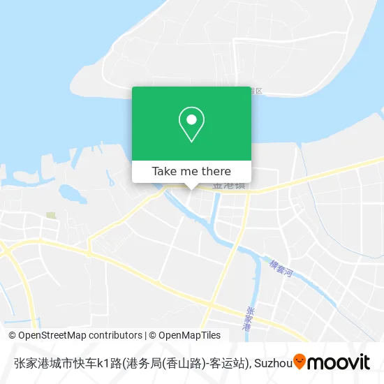 张家港城市快车k1路(港务局(香山路)-客运站) map