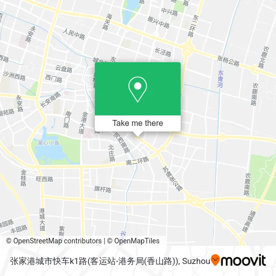 张家港城市快车k1路(客运站-港务局(香山路)) map