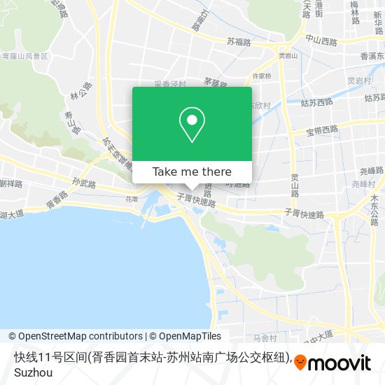 快线11号区间(胥香园首末站-苏州站南广场公交枢纽) map