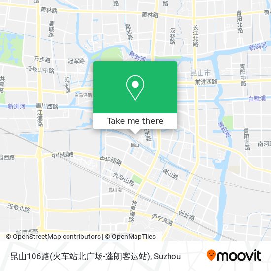 昆山106路(火车站北广场-蓬朗客运站) map