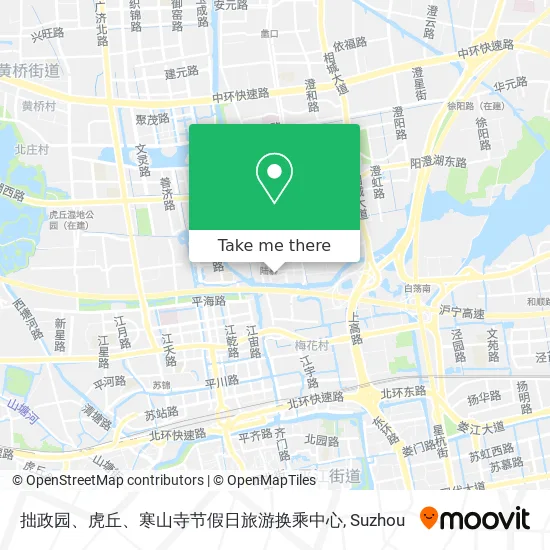 拙政园、虎丘、寒山寺节假日旅游换乘中心 map