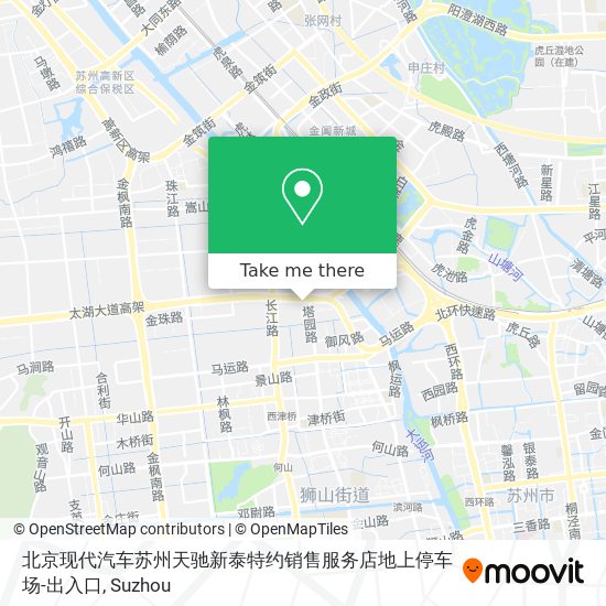 北京现代汽车苏州天驰新泰特约销售服务店地上停车场-出入口 map