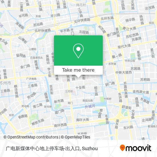 广电新煤体中心地上停车场-出入口 map