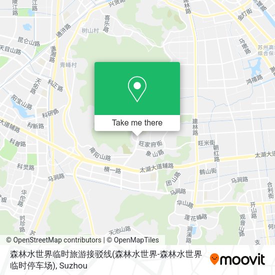 森林水世界临时旅游接驳线(森林水世界-森林水世界临时停车场) map