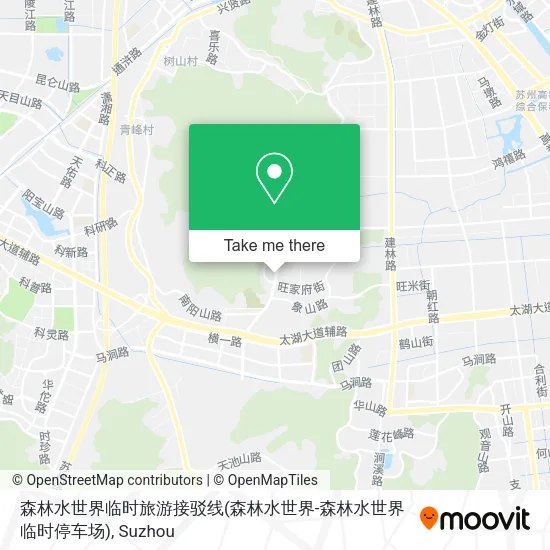 森林水世界临时旅游接驳线(森林水世界-森林水世界临时停车场) map