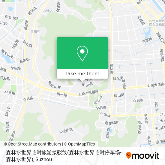 森林水世界临时旅游接驳线(森林水世界临时停车场-森林水世界) map