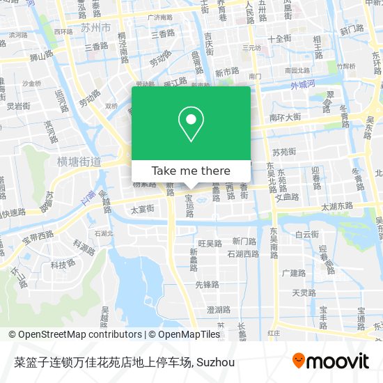 菜篮子连锁万佳花苑店地上停车场 map