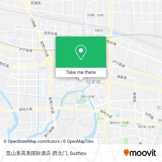 昆山美高美国际酒店-西北门 map