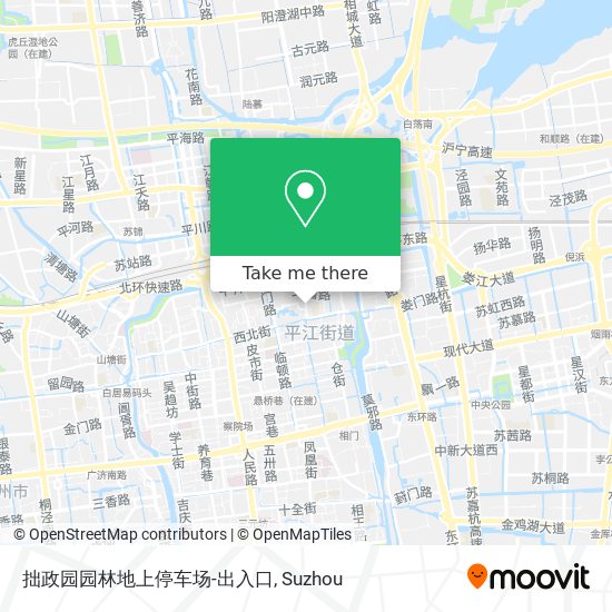 拙政园园林地上停车场-出入口 map