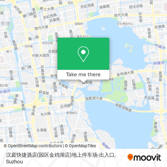 汉庭快捷酒店(园区金鸡湖店)地上停车场-出入口 map