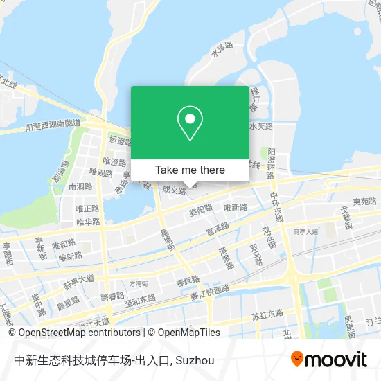 中新生态科技城停车场-出入口 map