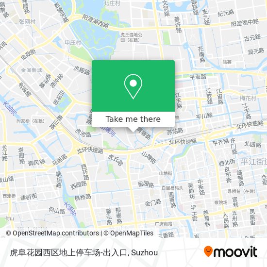 虎阜花园西区地上停车场-出入口 map
