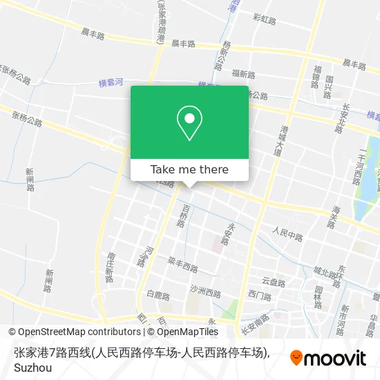 张家港7路西线(人民西路停车场-人民西路停车场) map
