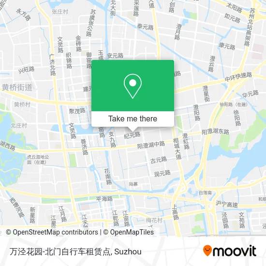 万泾花园-北门自行车租赁点 map