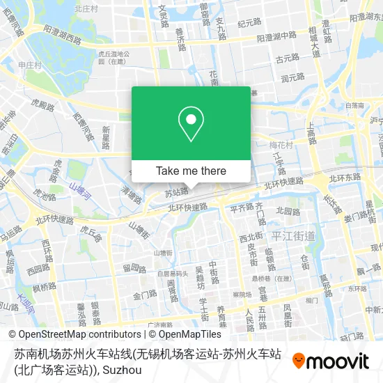苏南机场苏州火车站线(无锡机场客运站-苏州火车站(北广场客运站)) map