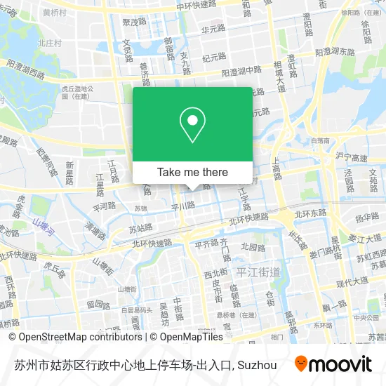 苏州市姑苏区行政中心地上停车场-出入口 map