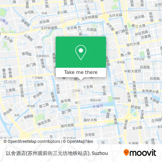 以舍酒店(苏州观前街三元坊地铁站店) map