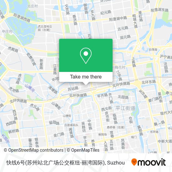 快线6号(苏州站北广场公交枢纽-丽湾国际) map