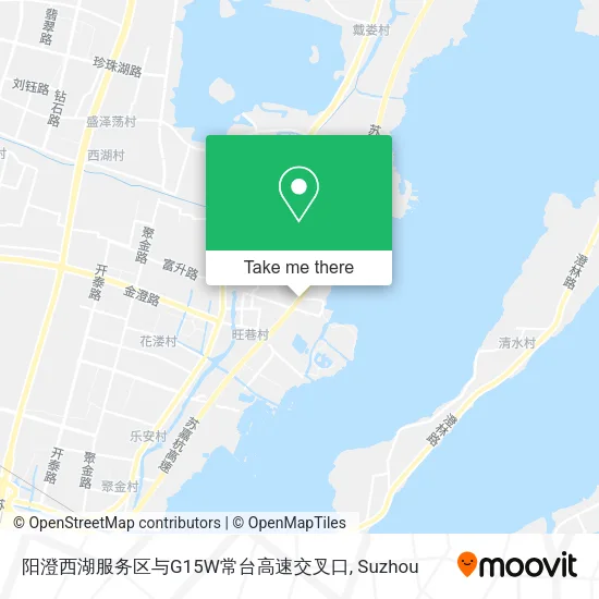 阳澄西湖服务区与G15W常台高速交叉口 map
