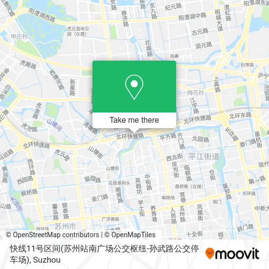 快线11号区间(苏州站南广场公交枢纽-孙武路公交停车场) map