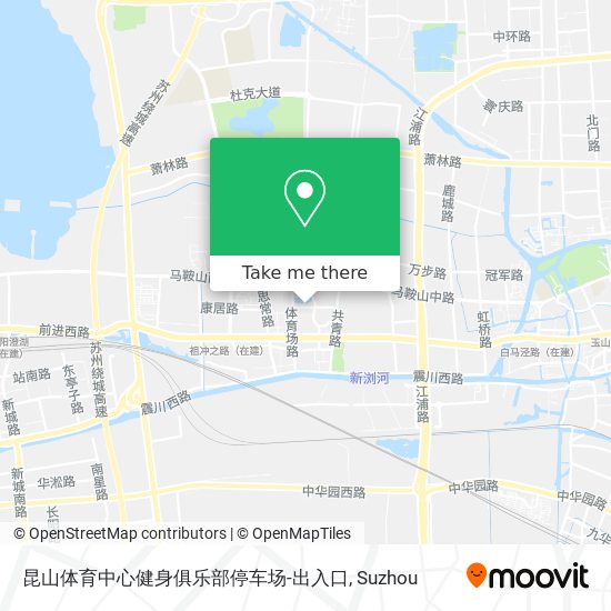 昆山体育中心健身俱乐部停车场-出入口 map