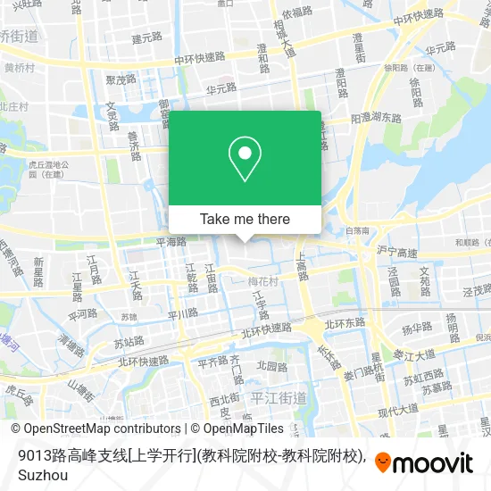 9013路高峰支线[上学开行](教科院附校-教科院附校) map