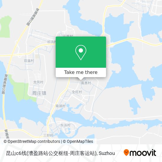 昆山c6线(漕盈路站公交枢纽-周庄客运站) map