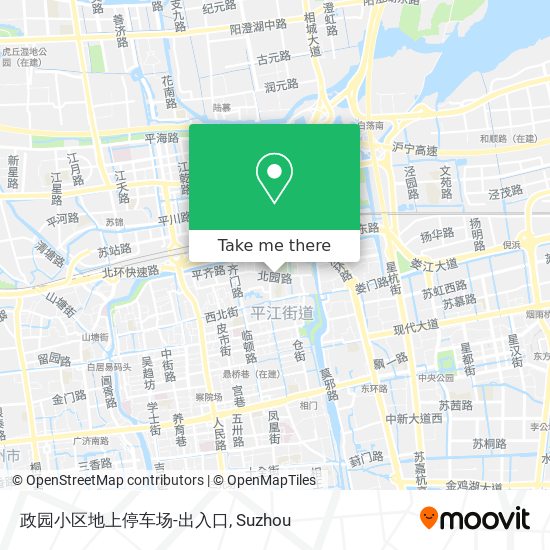政园小区地上停车场-出入口 map
