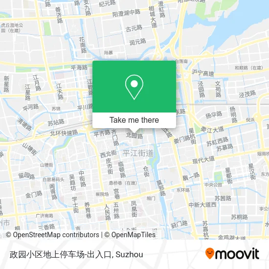政园小区地上停车场-出入口 map