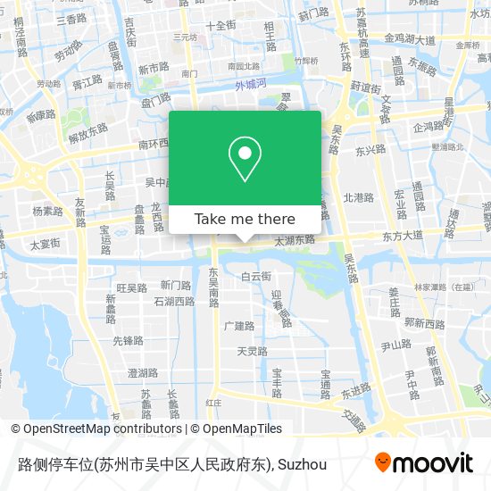 路侧停车位(苏州市吴中区人民政府东) map