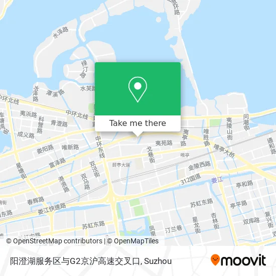 阳澄湖服务区与G2京沪高速交叉口 map