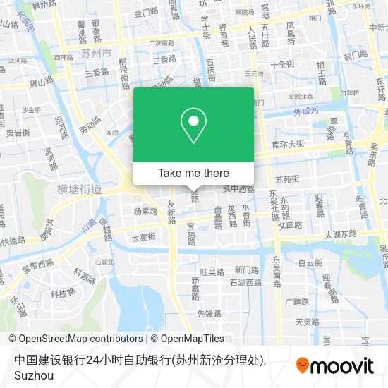 中国建设银行24小时自助银行(苏州新沧分理处) map