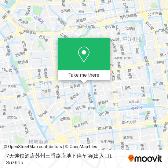 7天连锁酒店苏州三香路店地下停车场(出入口) map
