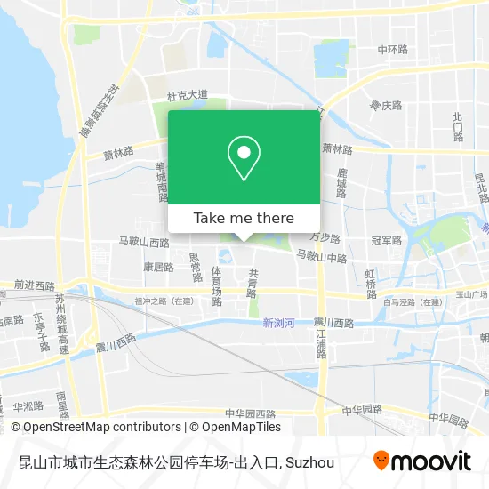 昆山市城市生态森林公园停车场-出入口 map