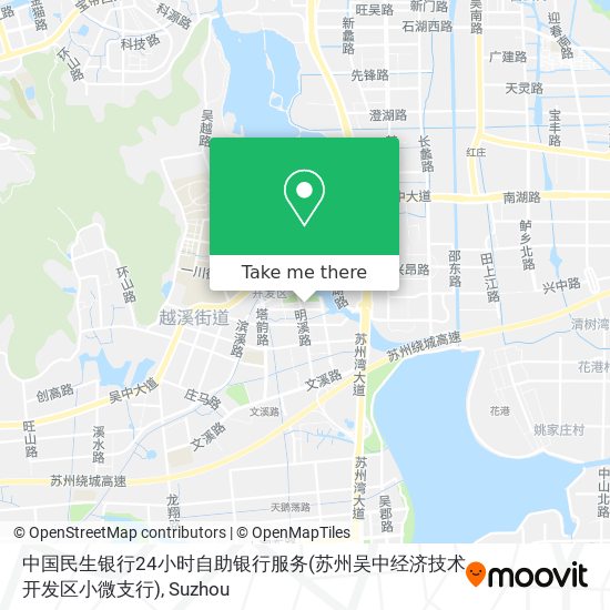 中国民生银行24小时自助银行服务(苏州吴中经济技术开发区小微支行) map