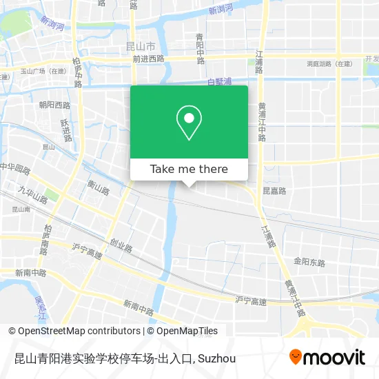 昆山青阳港实验学校停车场-出入口 map