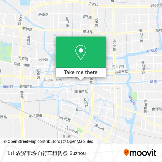玉山农贸市场-自行车租赁点 map