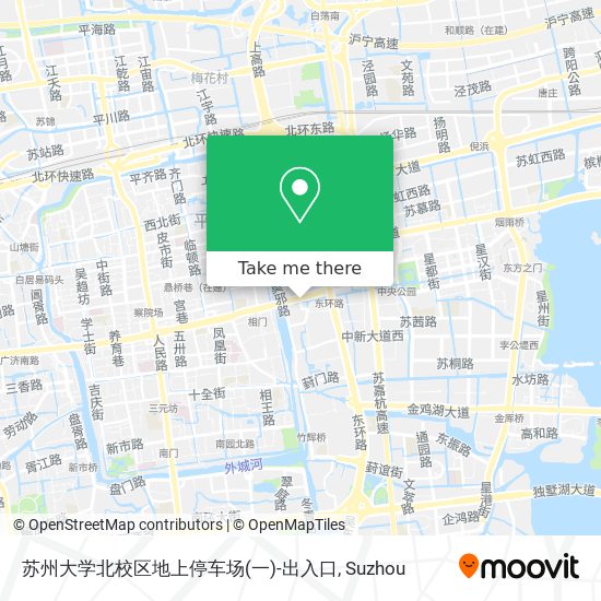 苏州大学北校区地上停车场(一)-出入口 map
