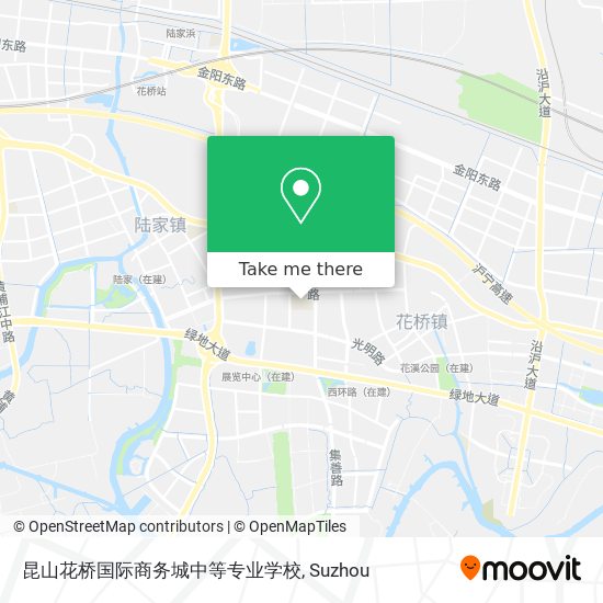 昆山花桥国际商务城中等专业学校 map