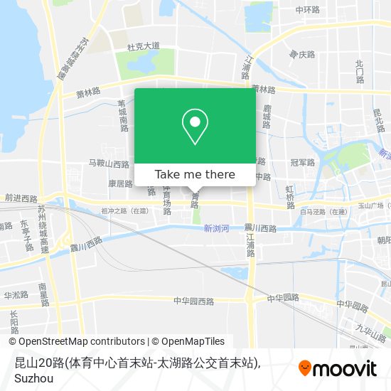 昆山20路(体育中心首末站-太湖路公交首末站) map