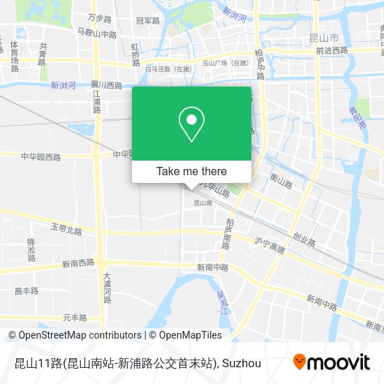 昆山11路(昆山南站-新浦路公交首末站) map