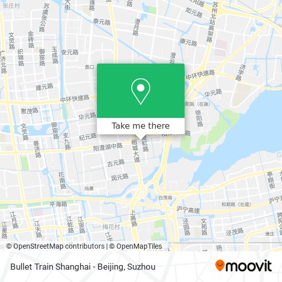 Bullet Train Shanghai - Beijing map