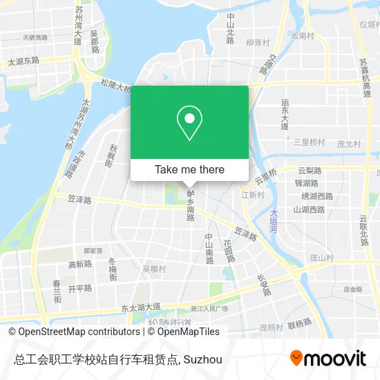 总工会职工学校站自行车租赁点 map