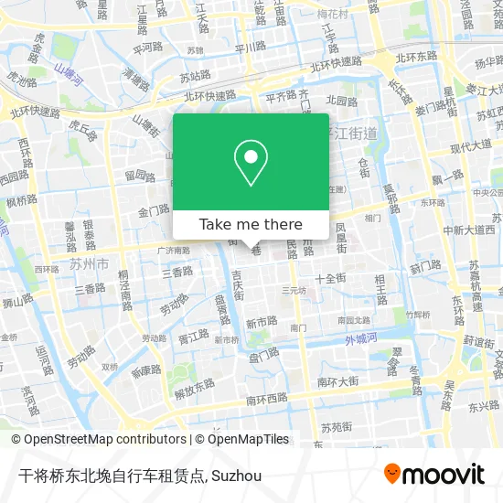 干将桥东北堍自行车租赁点 map