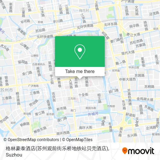 格林豪泰酒店(苏州观前街乐桥地铁站贝壳酒店) map