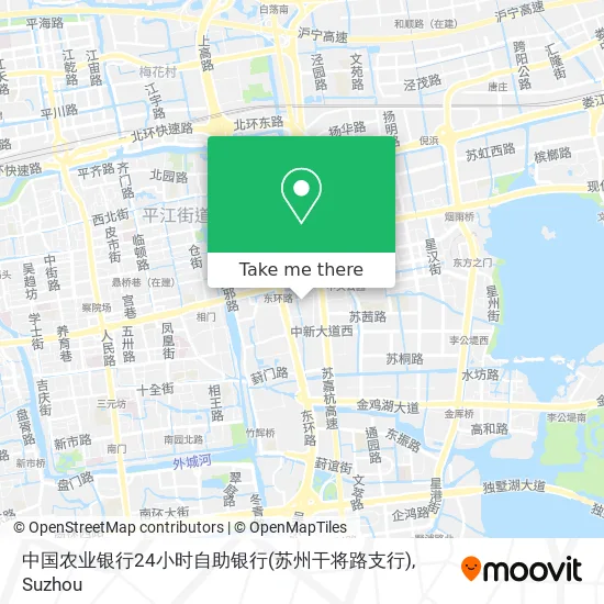 中国农业银行24小时自助银行(苏州干将路支行) map