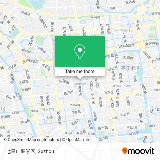 七里山塘景区 map
