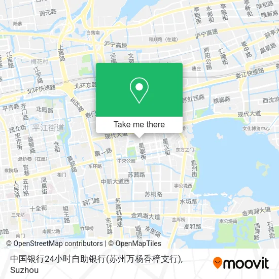 中国银行24小时自助银行(苏州万杨香樟支行) map