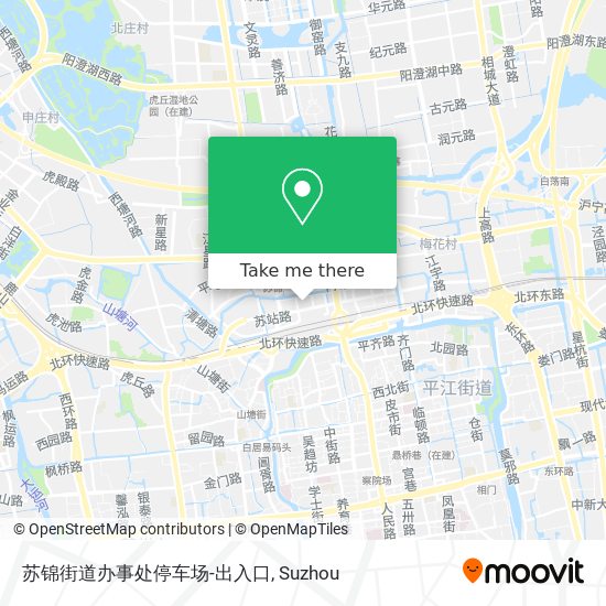 苏锦街道办事处停车场-出入口 map