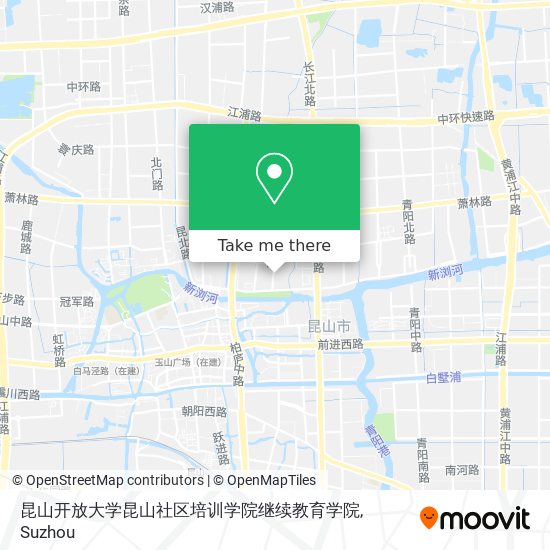 昆山开放大学昆山社区培训学院继续教育学院 map